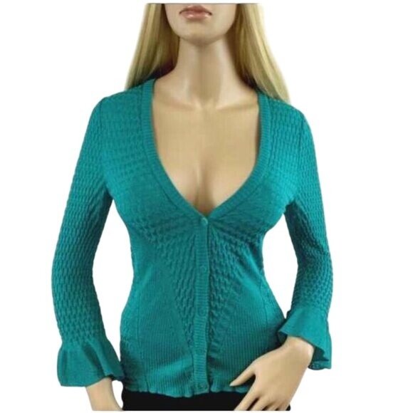 Vintage Missoni Bell Sleeve V-Neck Button Front Top - Picture 1 of 7